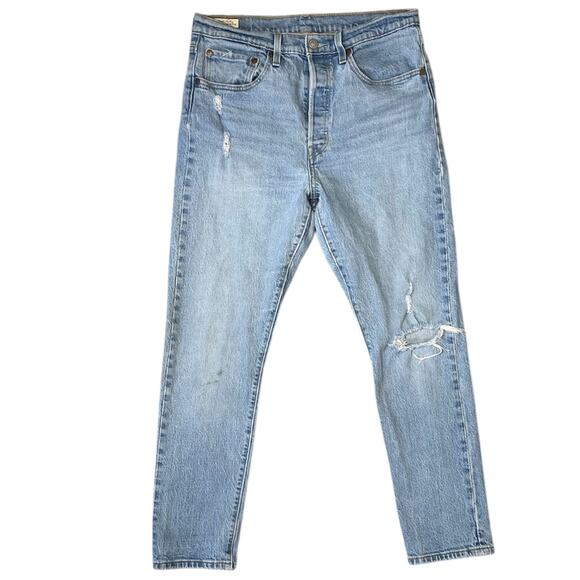 Levi’s Premium 501® S Skinny Jeans Light Wash, Big E Red Tab 30x28 - Picture 12 of 12